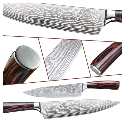 Personalized CHEF KNIFE SET Kitchen Knives Cooking Home Housewarming Birthday Gift for Her Him Mom Dad Men Women Christmas Custom Engraved