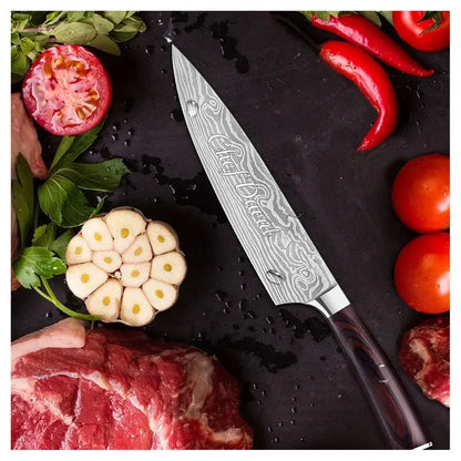 Personalized CHEF KNIFE SET Kitchen Knives Cooking Home Housewarming Birthday Gift for Her Him Mom Dad Men Women Christmas Custom Engraved