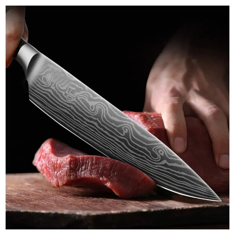 Personalized CHEF KNIFE SET Kitchen Knives Cooking Home Housewarming Birthday Gift for Her Him Mom Dad Men Women Christmas Custom Engraved