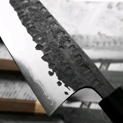 Premium Handmade Forged Japanese Chef Knife Set | High Carbon Steel, Hammered Finish, Professional Kitchen Cutlery