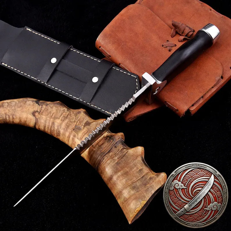 Handmade Resident Evil 1 Knife with Leather Sheath