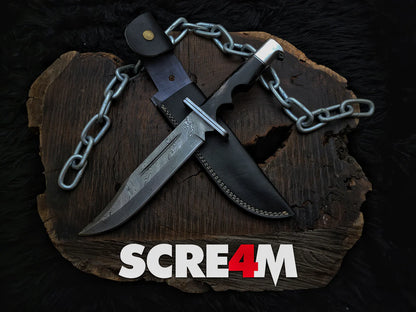 Scream 4 Replica Damascus Knife | Scre4m Hero Ghostface Knife (Damascus Version) - Vortex Blades