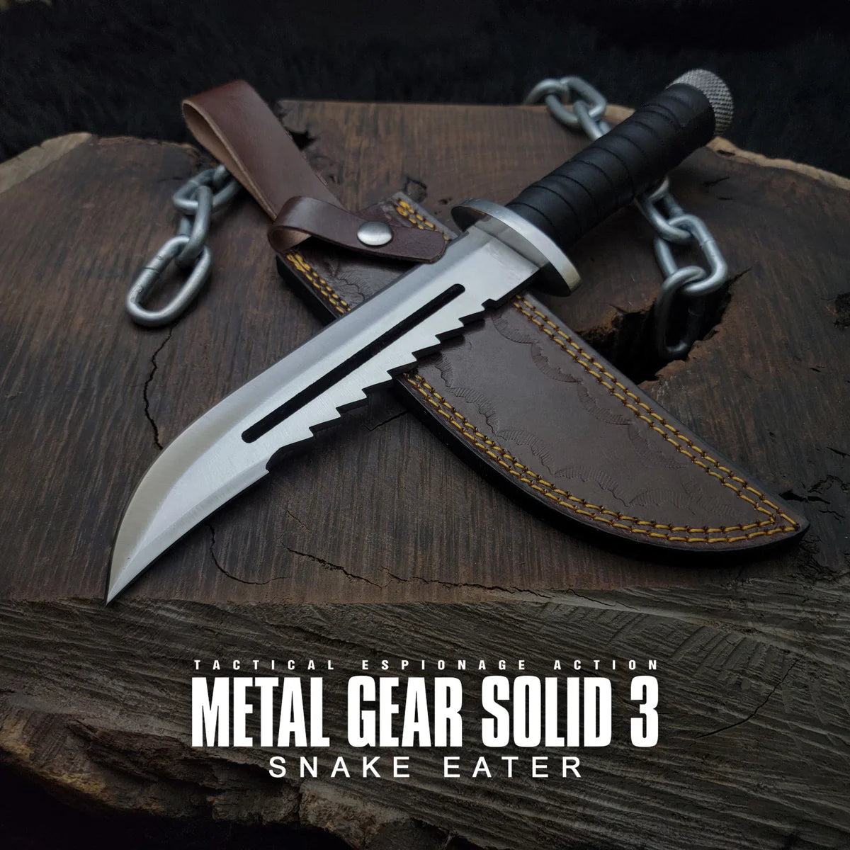 Metal Gear Solid 3 Replica Knife with Leather Sheath | Snake Eater Replica knife - Vortex Blades