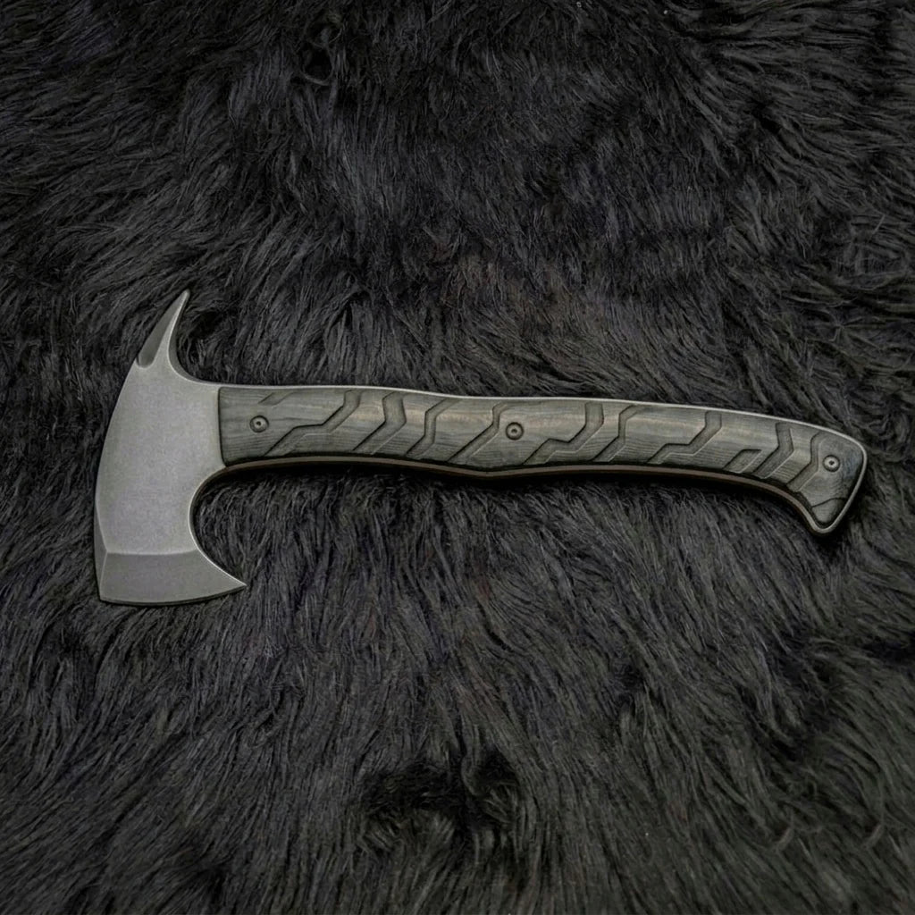 Exclusive Handmade Resident Evil Requiem Hunk's Axe with Leather Sheath - Vortex Blades