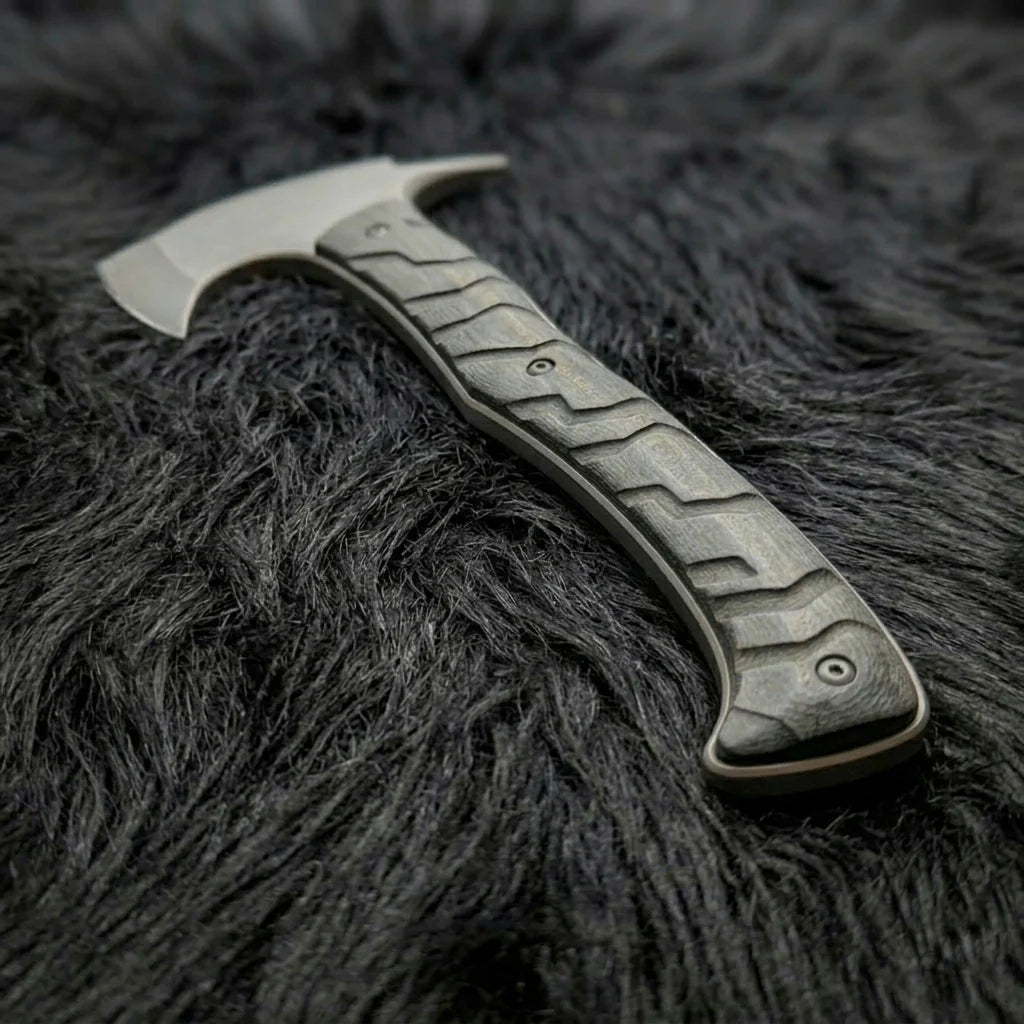 Exclusive Handmade Resident Evil Requiem Hunk's Axe with Leather Sheath - Vortex Blades