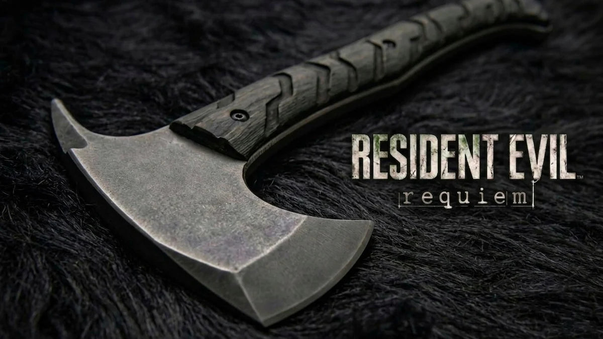 Exclusive Handmade Resident Evil Requiem Hunk's Axe with Leather Sheath - Vortex Blades