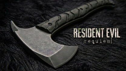 Exclusive Handmade Resident Evil Requiem Hunk's Axe with Leather Sheath - Vortex Blades