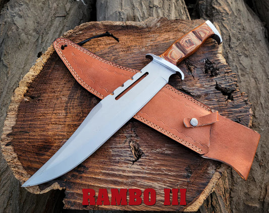 Handmade 18" Rambo III Movie Replica Bowie Knife | Fixed Blade - Vortex Blades