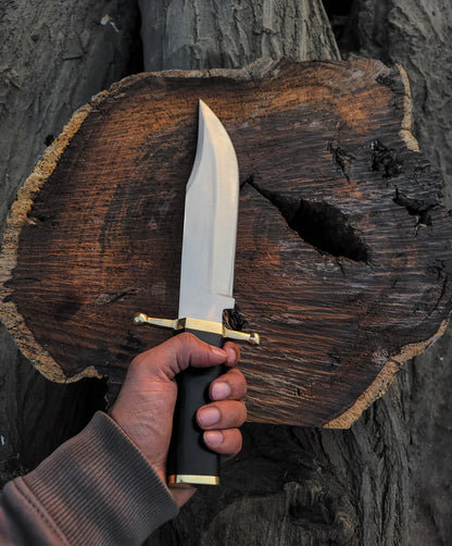 Custom Handmade Vintage Bowie Knife: Smithsonian Replica in D2 Steel with Buffalo Horn Handle - Vortex Blades