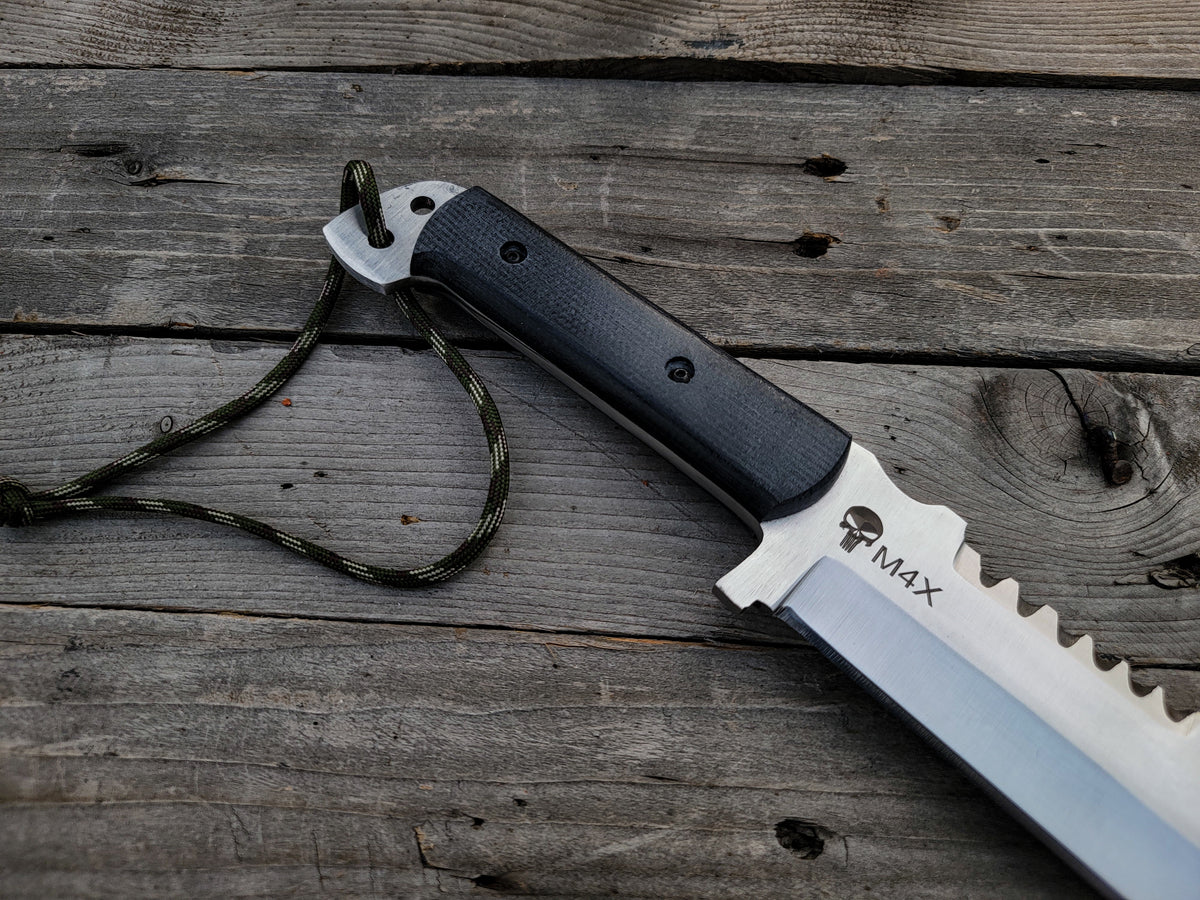 Custom Handmade Punisher M4X Replica Knife with Leather Sheath - Vortex Blades