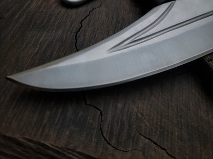 Brad Pitt Movie Bullet Train The Wolf's Replica Knife with Leather Sheath - Vortex Blades
