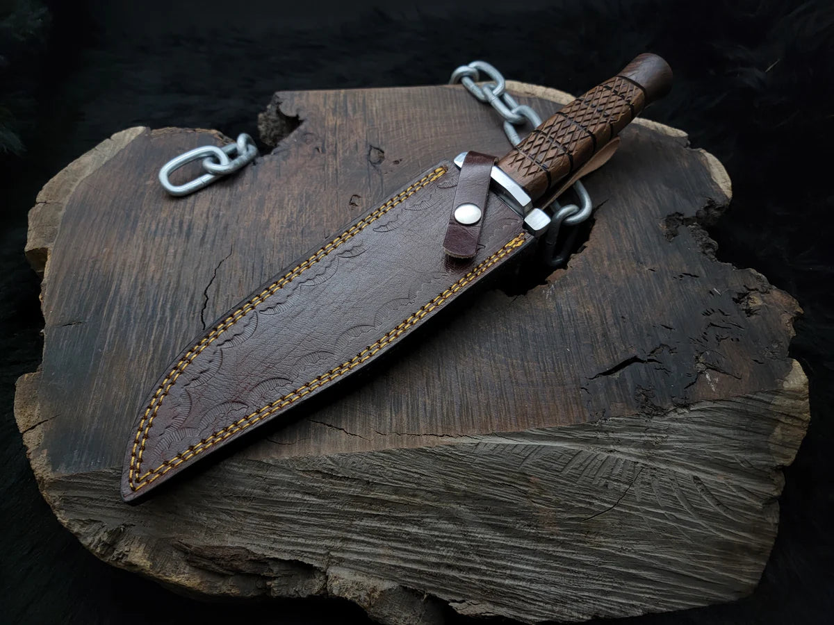 Resident Evil Raccoon City Police Replica Knife with Leather Sheath - Vortex Blades