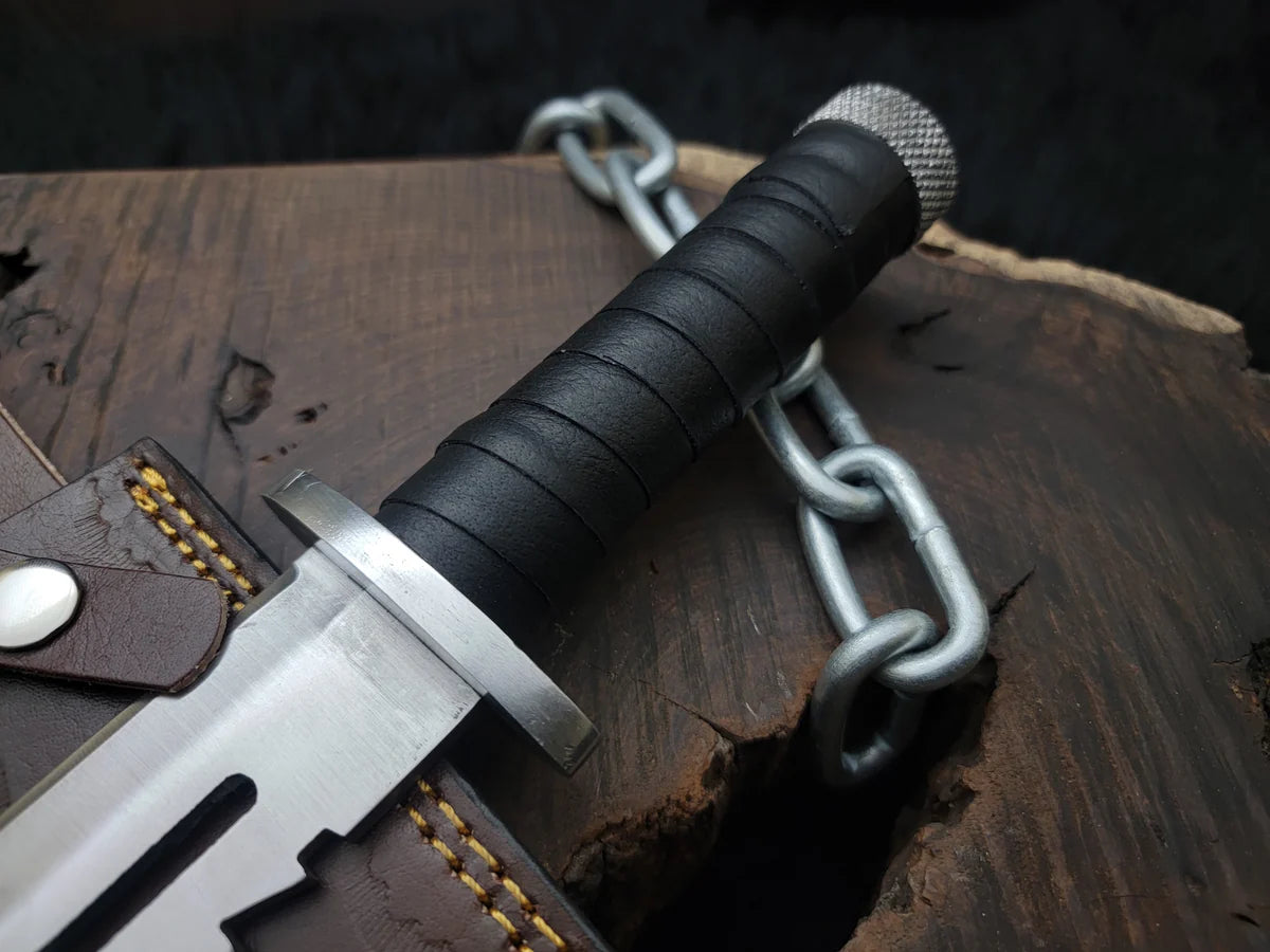 Metal Gear Solid 3 Replica Knife with Leather Sheath | Snake Eater Replica knife - Vortex Blades