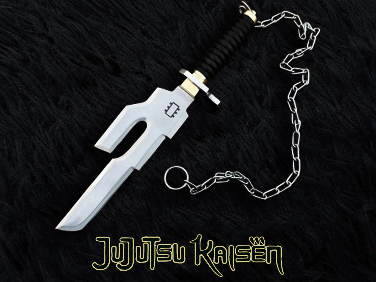 Handmade Jujutsu Kaisen Inspired Replica of Toji Fushiguro's Inverted Spear of Heaven with Chain of A Thousand Miles and Stand - Vortex Blades