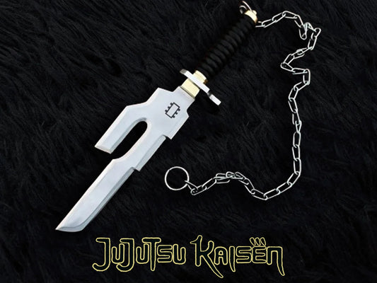 Handmade Jujutsu Kaisen Inspired Replica of Toji Fushiguro's Inverted Spear of Heaven with Chain of A Thousand Miles and Stand - Vortex Blades