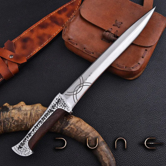 Handmade Dune Paul Atreides Crys knife with Leather Sheath | Dune 2 knifes | Dune cosplay | Dune movie collectibles
