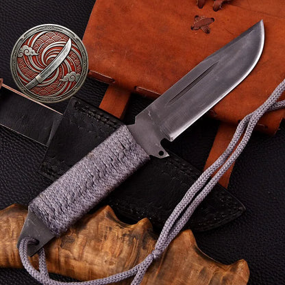 Handmade Resident Evil Biohazard Full Tang Knife with Leather Sheath