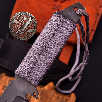 Handmade Resident Evil Biohazard Full Tang Knife with Leather Sheath