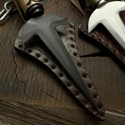 Naruto Shippuden: Handmade Custom Minato Kunai with Leather Sheath | Minato 4th Hokage | Yellow Flash Kunai - Vortex Blades
