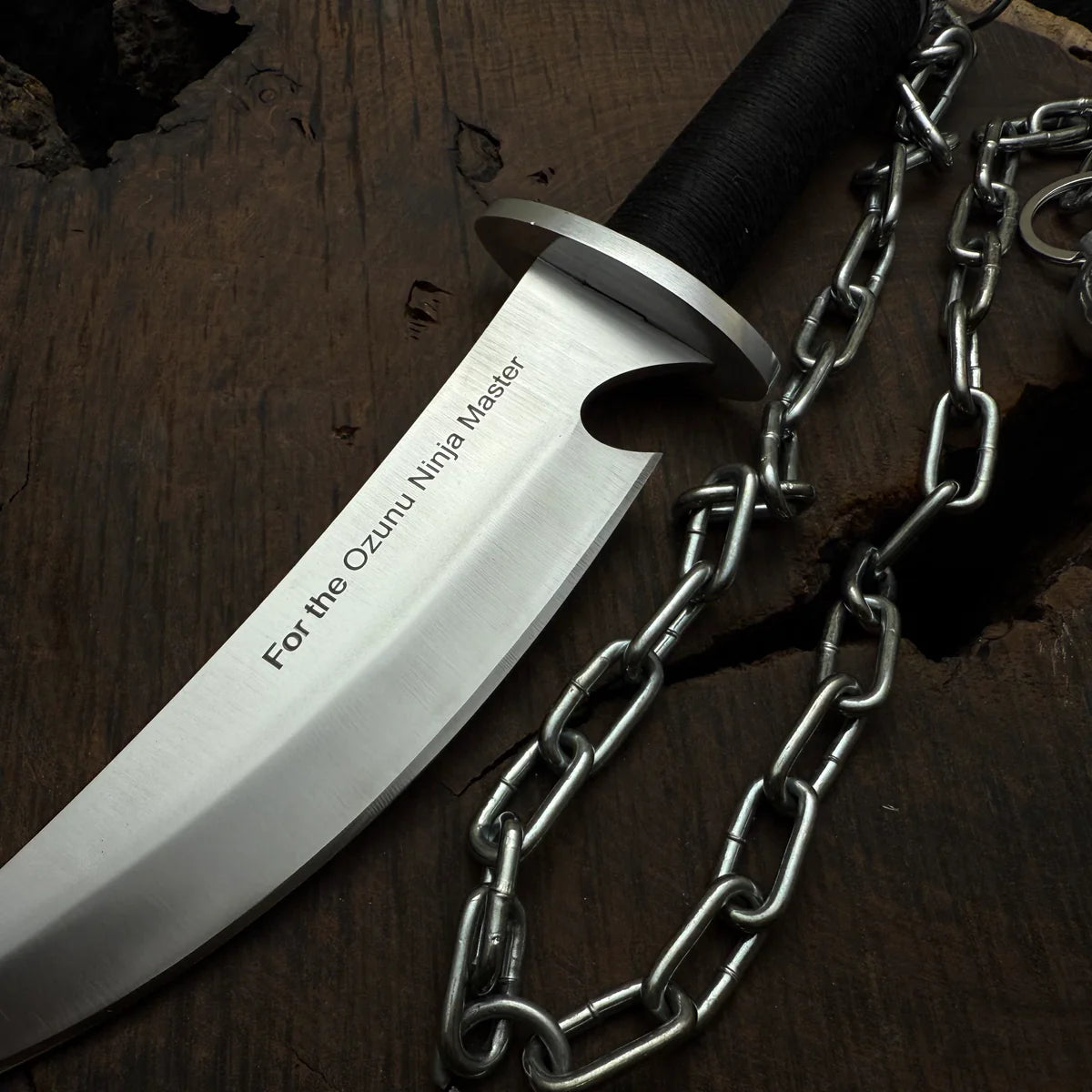 Custom Handmade Ninja Assassin Chained Knife With Leather Sheath - Vortex Blades
