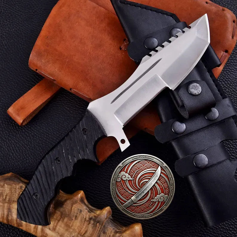 Handmade CS:GO Huntsman Knife | Stainless Steel Game Replica with Leather Sheath