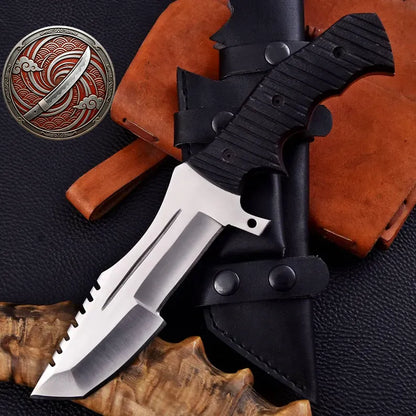 Handmade CS:GO Huntsman Knife | Stainless Steel Game Replica with Leather Sheath