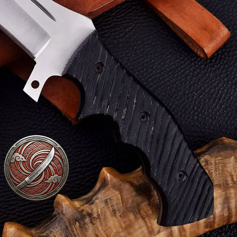 Handmade CS:GO Huntsman Knife | Stainless Steel Game Replica with Leather Sheath