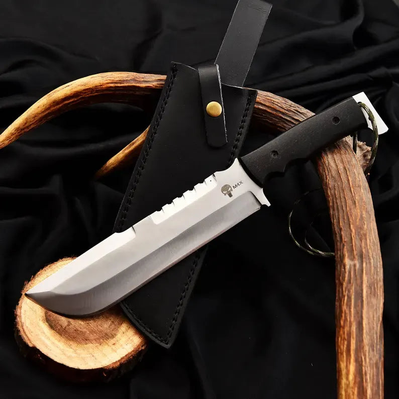 Custom Handmade Punisher M4X Replica Knife with Leather Sheath