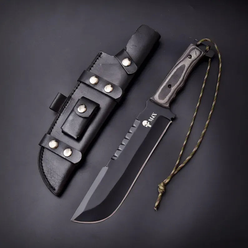 Custom Handmade Punisher M4X Replica Knife with Leather Sheath