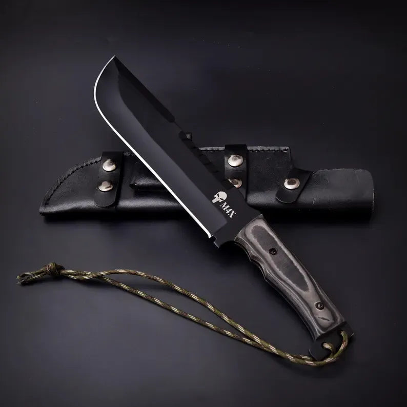 Custom Handmade Punisher M4X Replica Knife with Leather Sheath