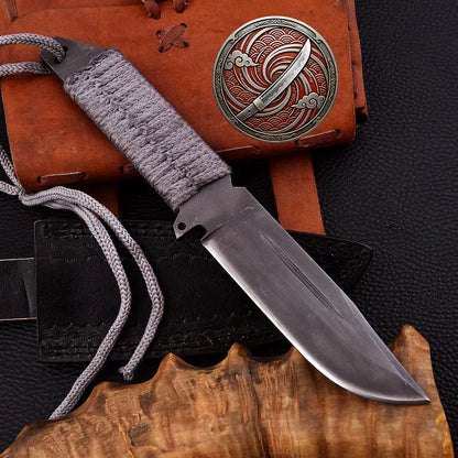 Handmade Resident Evil Biohazard Full Tang Knife with Leather Sheath