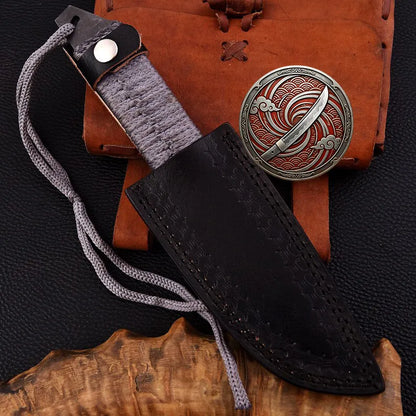 Handmade Resident Evil Biohazard Full Tang Knife with Leather Sheath