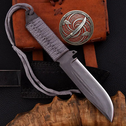 Handmade Resident Evil Biohazard Full Tang Knife with Leather Sheath