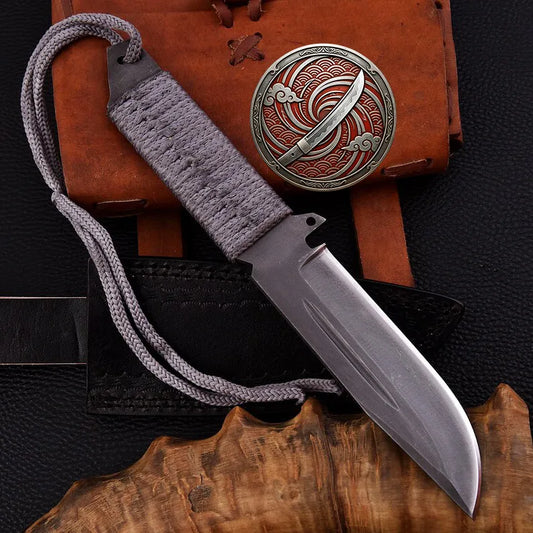 Handmade Resident Evil Biohazard Full Tang Knife with Leather Sheath