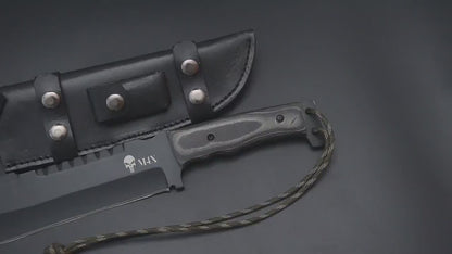 Custom Handmade Punisher M4X Replica Knife with Leather Sheath