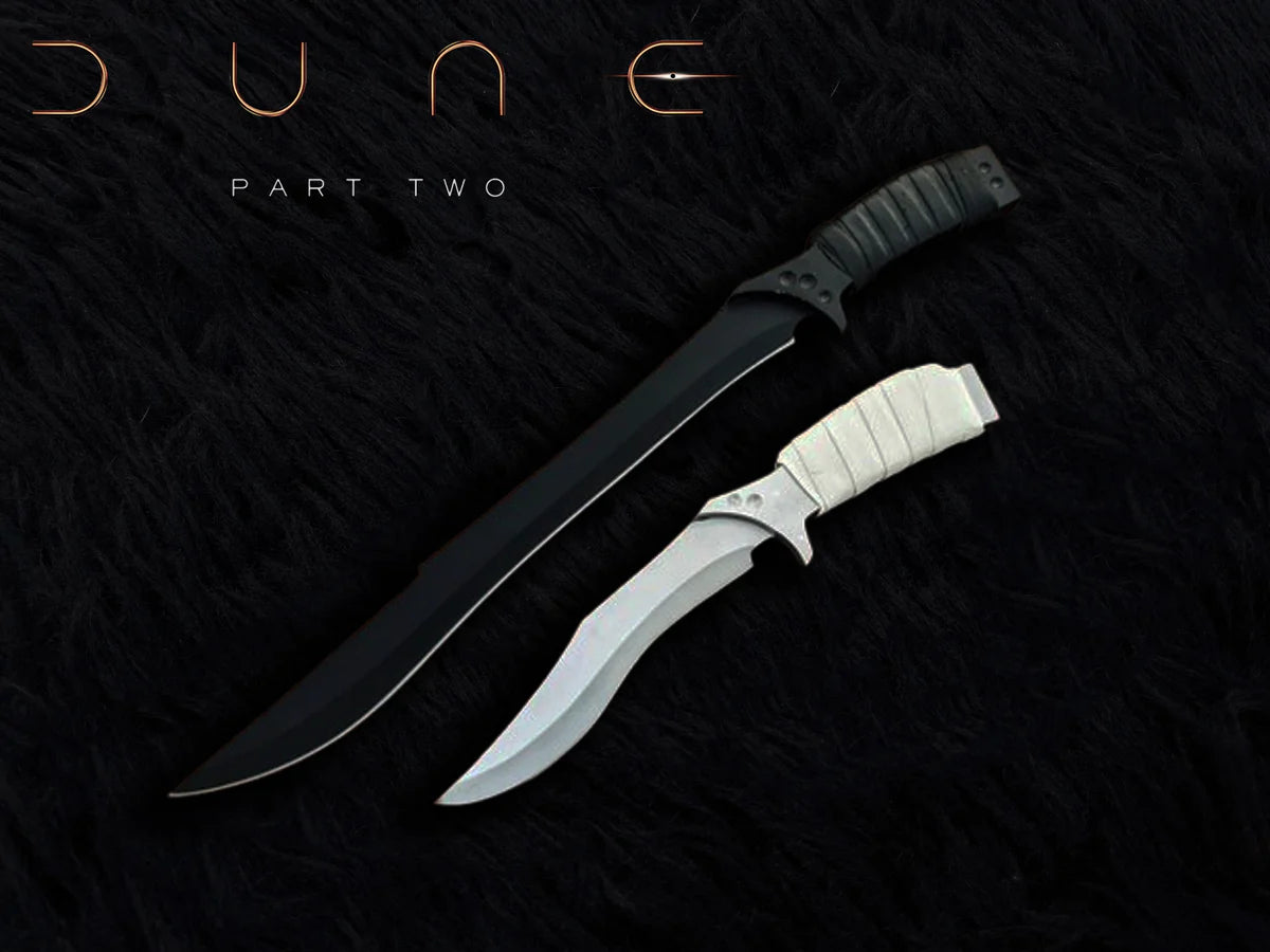 DUNE Part 2 Feyd Rautha Movie Replica Knives with Leather Sheath - Vortex Blades